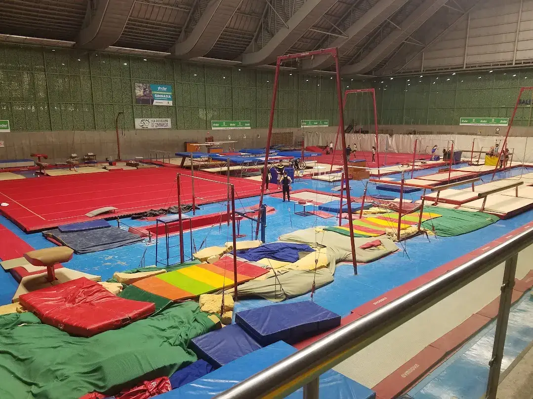 Athletes training on bars at Estadio