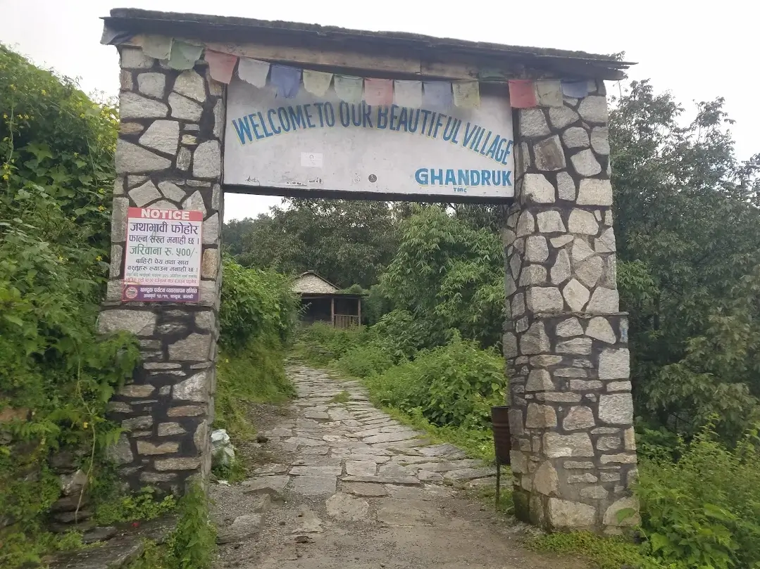 Gate into Gandruk village