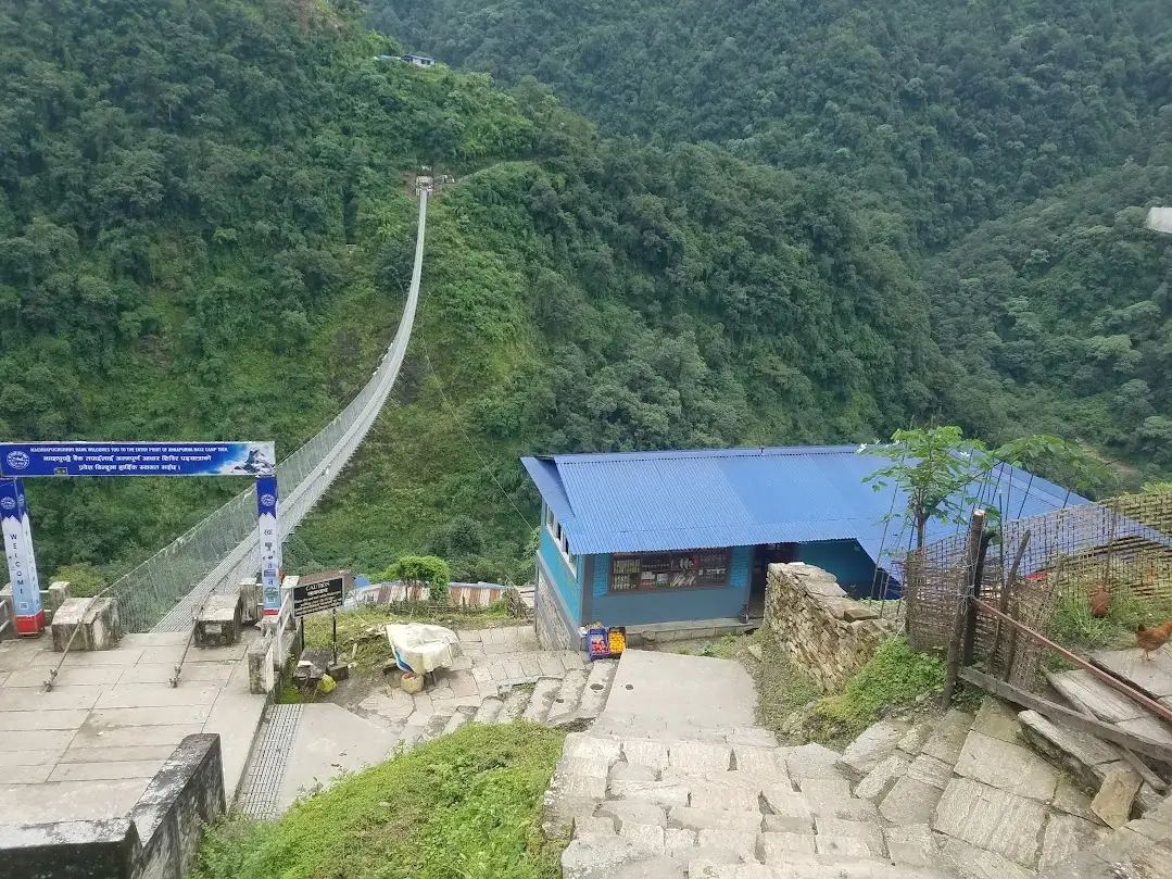 Suspension Bridge into Jinhu Danda village