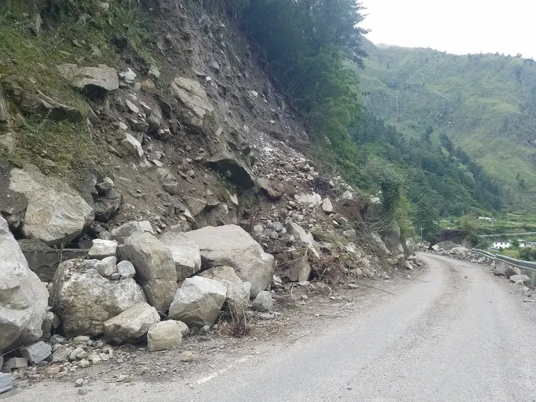landslide on highway