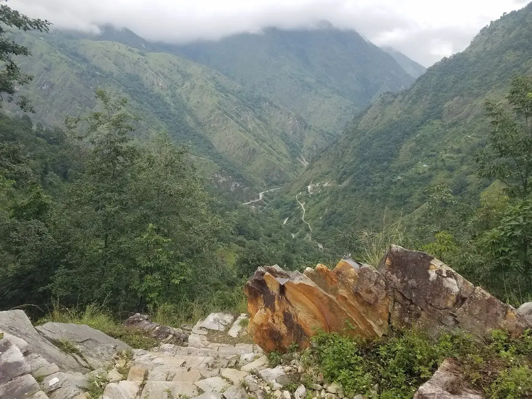 Stairs down to Tatopani