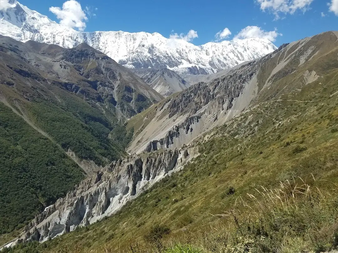 annapurna range from lake tilicho